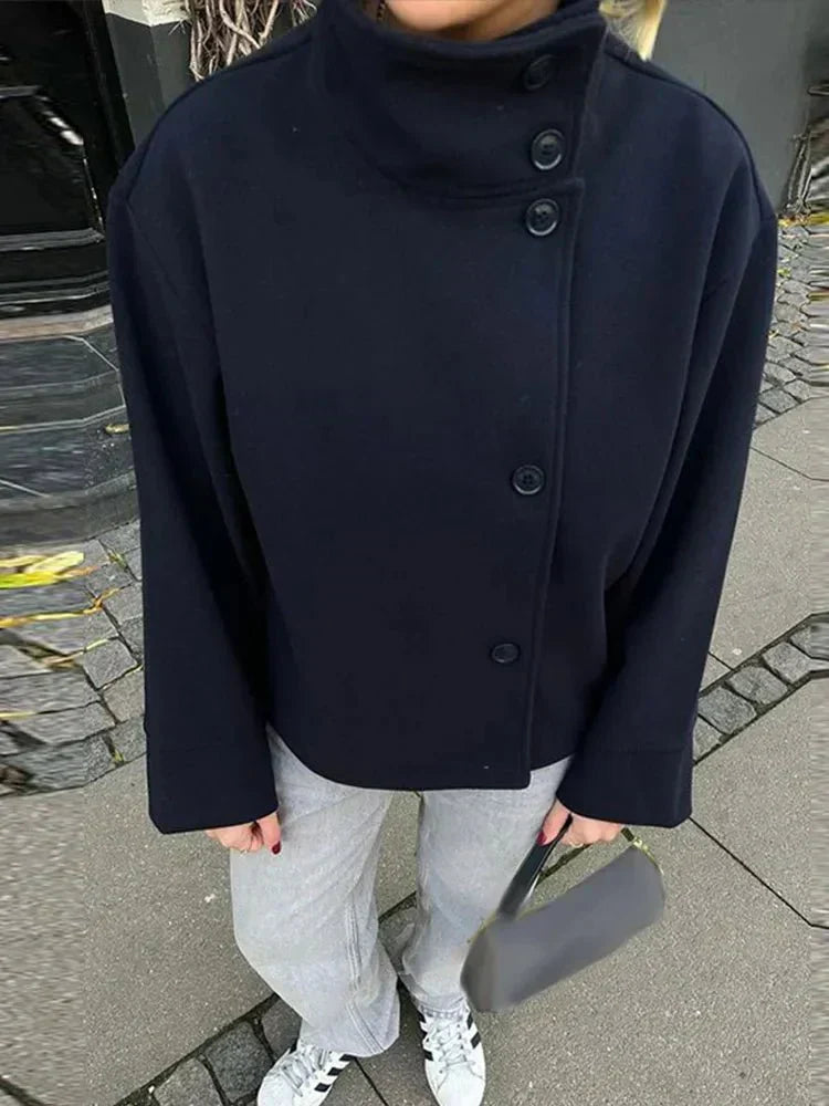 Claire wool coat High Neck