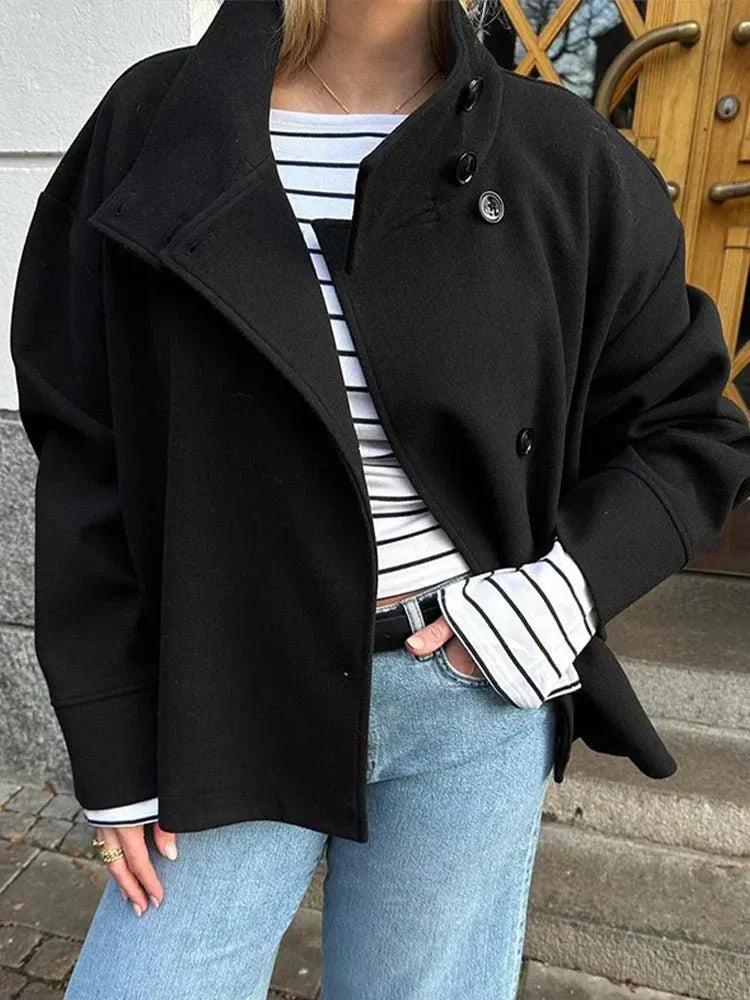 Claire wool coat High Neck