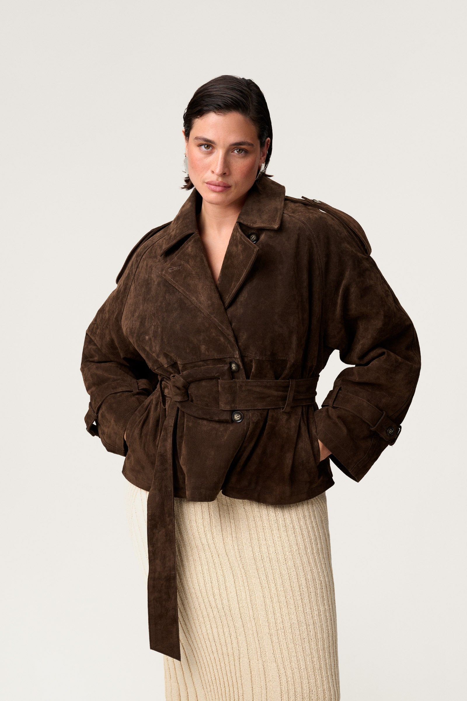 Liora | Cropped Trench Coat